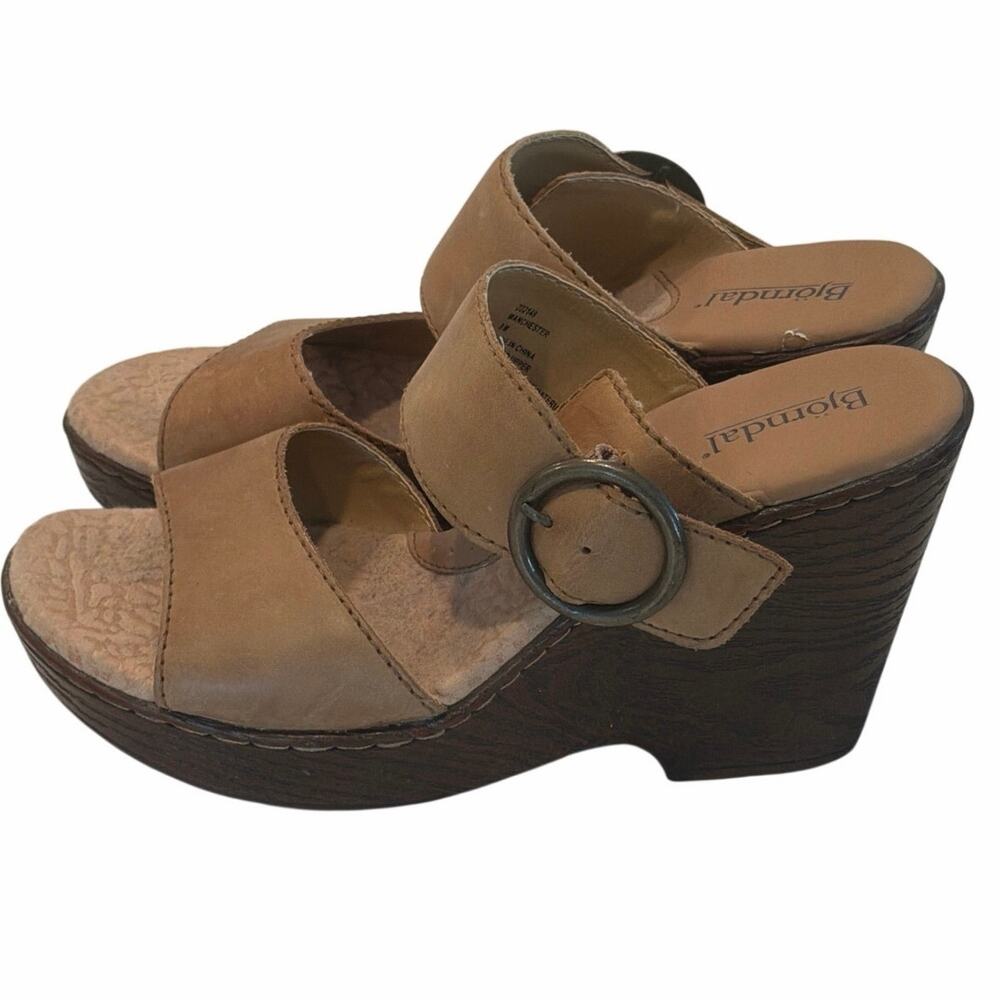 Bjorndal size 8 brown wedge sandals